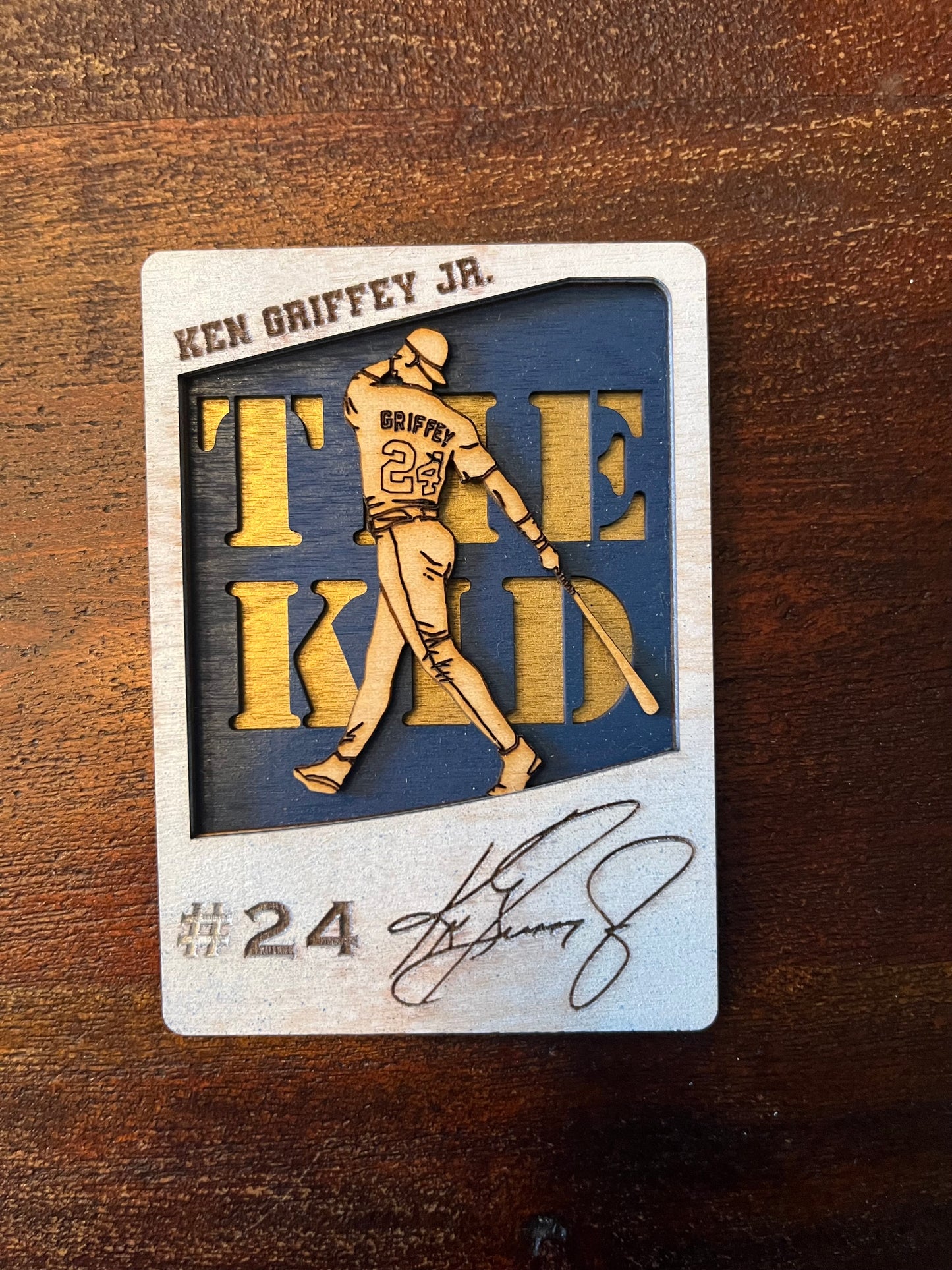 Handcrafted Ken Griffey Jr. Baseball Card Memorabilia (3.5" x 2.5")