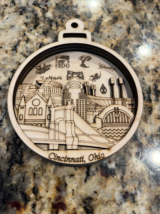 Cincinnati Skyline Ornament