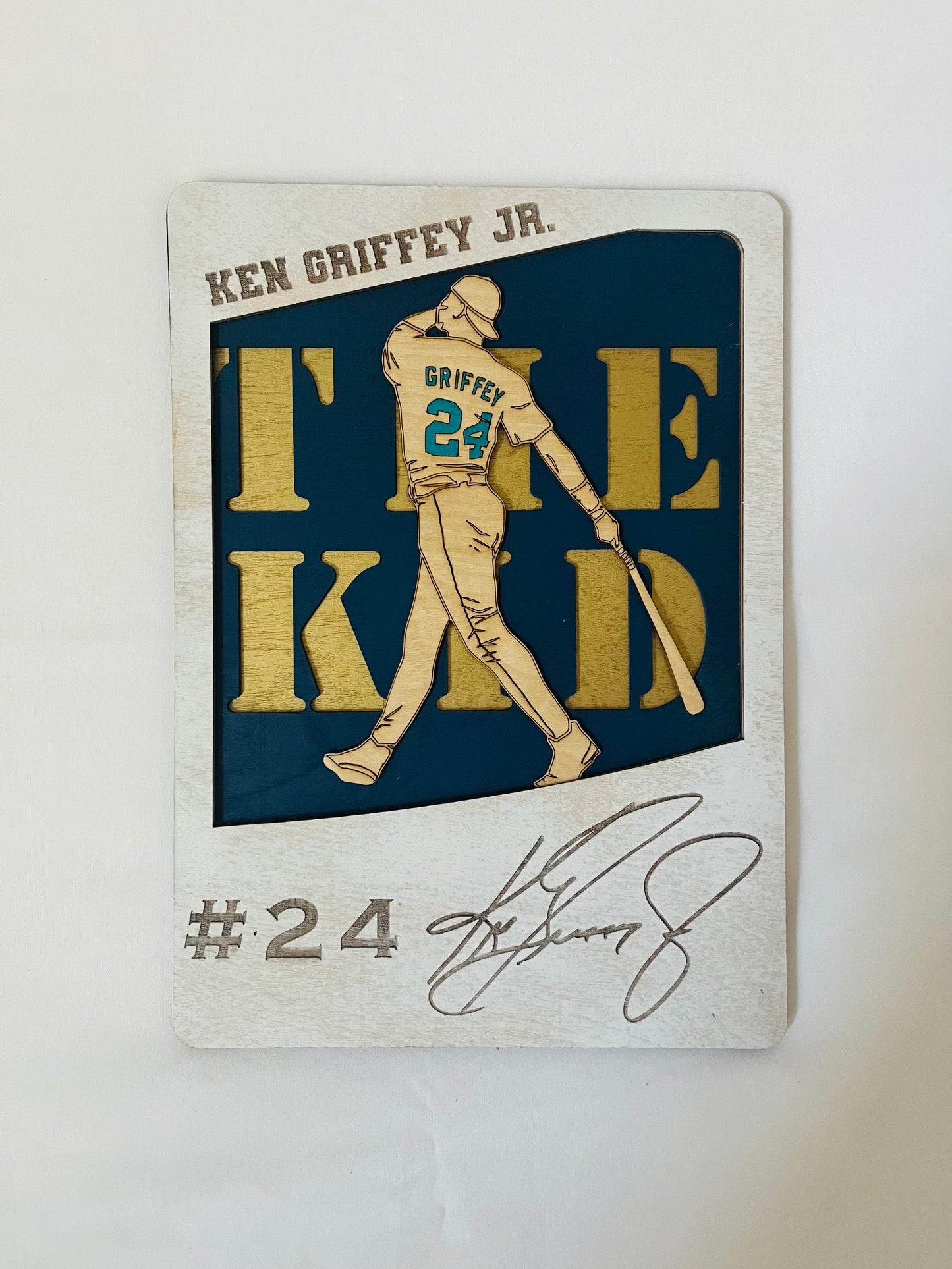 Handcrafted Ken Griffey Jr. Baseball Card Memorabilia (10" x 6")