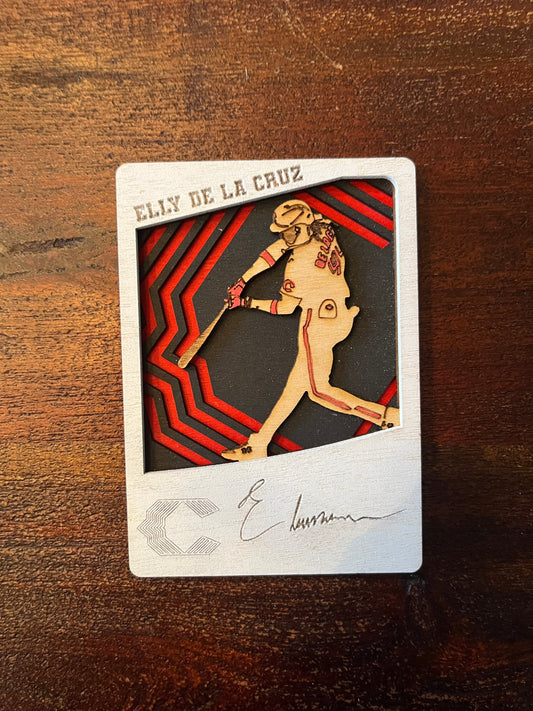 Handcrafted Elly De La Cruz Baseball Card Memorabilia (3.5" x 2.5")