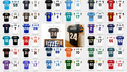Personalized Laser-Engraved Football Jersey Wall Decor