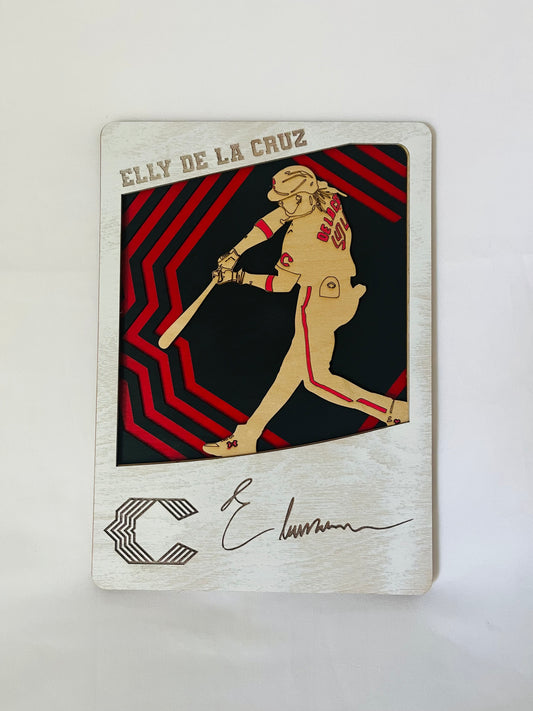 Handcrafted Elly De La Cruz Baseball Card Memorabilia (10" x 6")