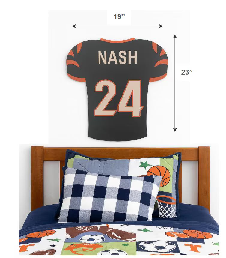 Personalized Laser-Engraved Football Jersey Wall Decor